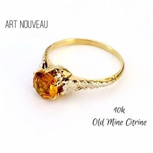 💔SOLD on Etsy💔  10k Old Mine Cut Citrine Ring
